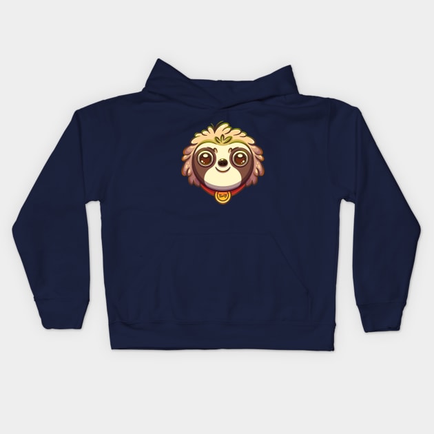 Cute Sloth Cartoon Kids Hoodie by Onyble